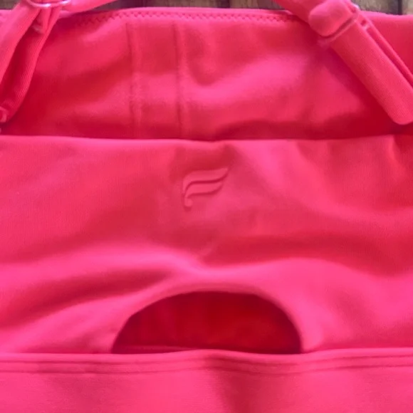 Fabletics Essential Low Impact Sports Bra in Neon Coral - Picture 6 of 6